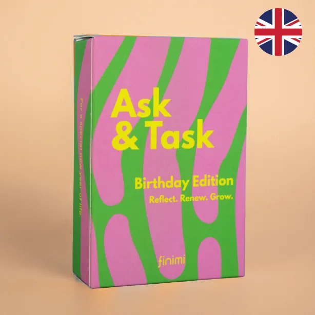 Finimi Ask & Task Birthday kaartspel 52 kaarten verjaardag