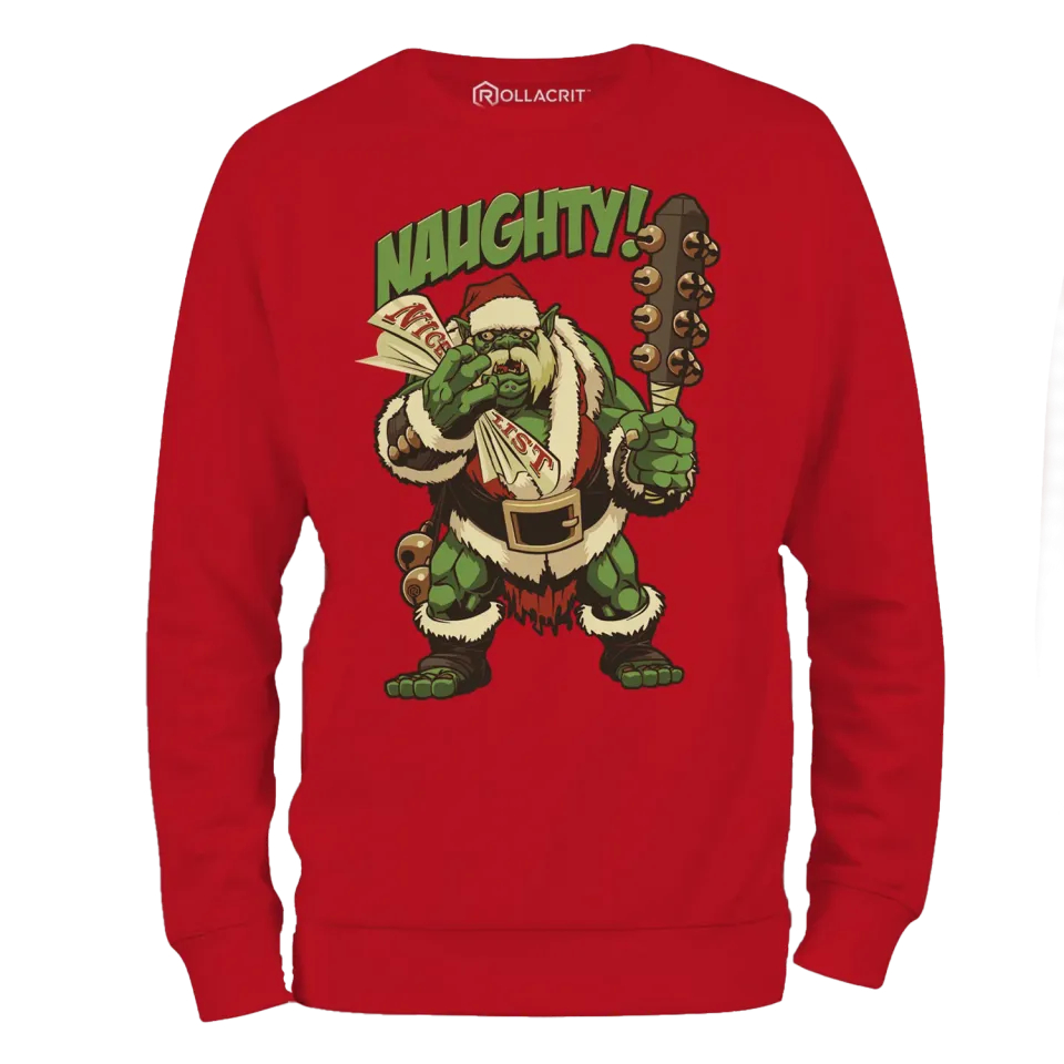 Roll A Crit Holiday Naughty Ogre sweater katoen rood S
