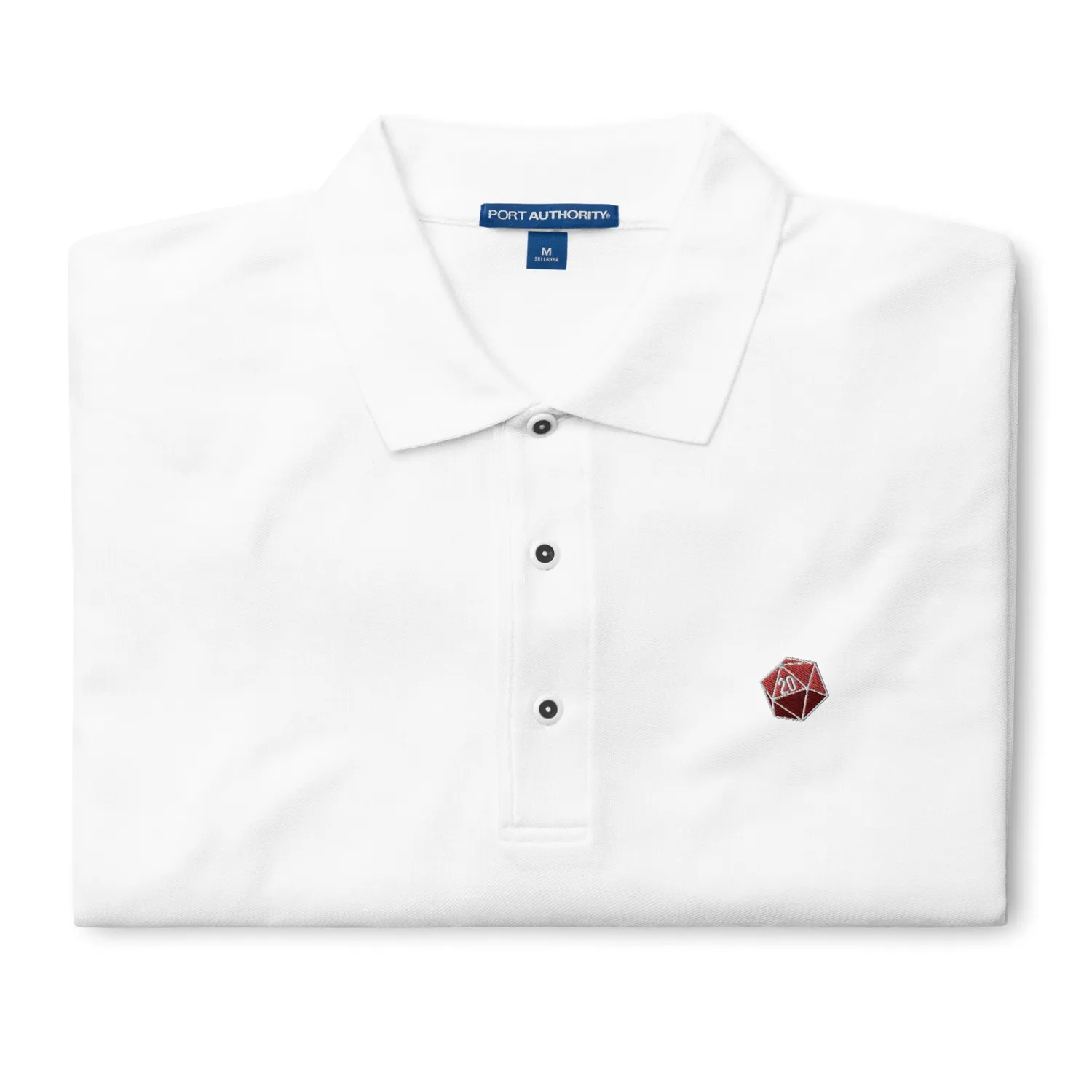 Roll A Crit d20 polo zwart geborduurd katoen