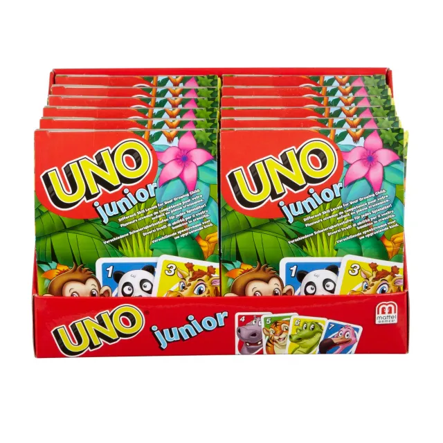 UNO Junior kaartspel dieren met kaarten 0 tot 8