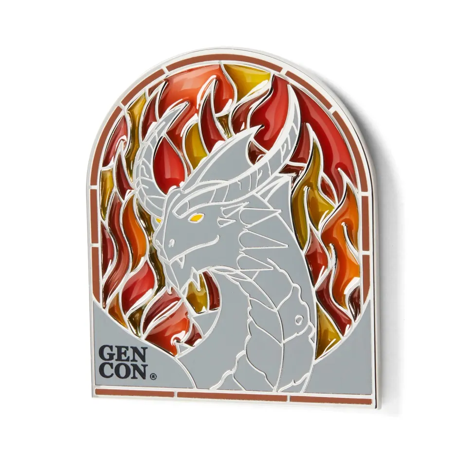 Roll A Crit Genevieve Stained Glass pin emaille