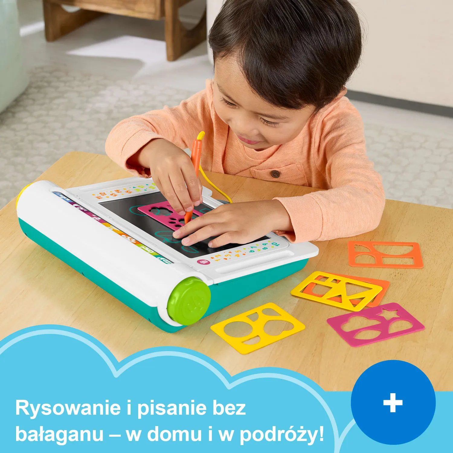 Fisher-Price Teken en Leer Tekenbord Peuter met Sjablonen