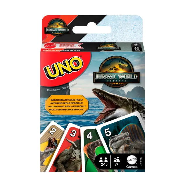 UNO Jurassic World Rebirth kaartspel dino editie
