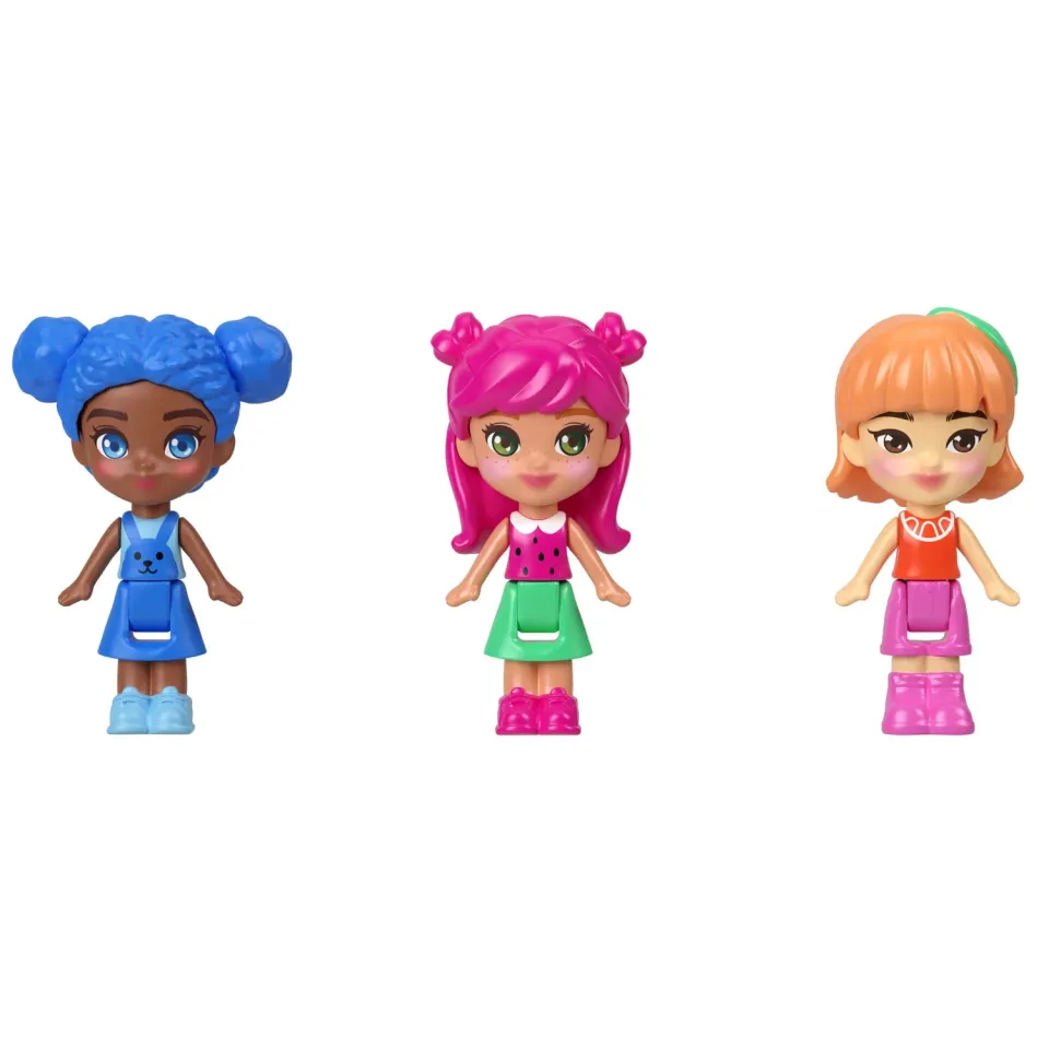 Polly Pocket Fruit Friends compact speelsetje sleutelhanger sticker