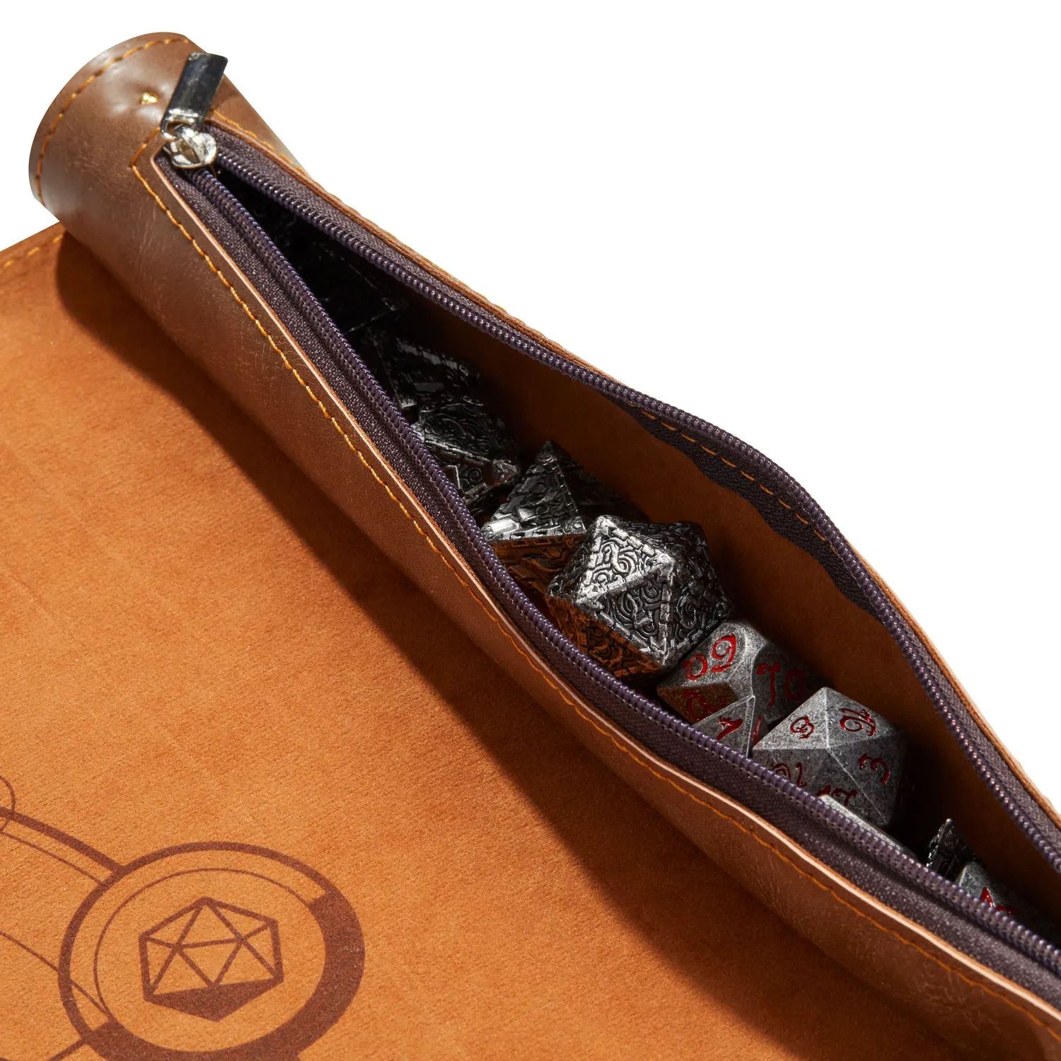 Roll A Crit Phases of Crit dobbelstenenzak bruin vegan leer