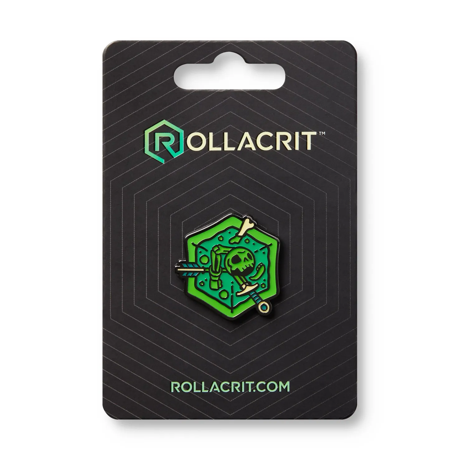 Roll A Crit Gelatinous Cube pin transparant