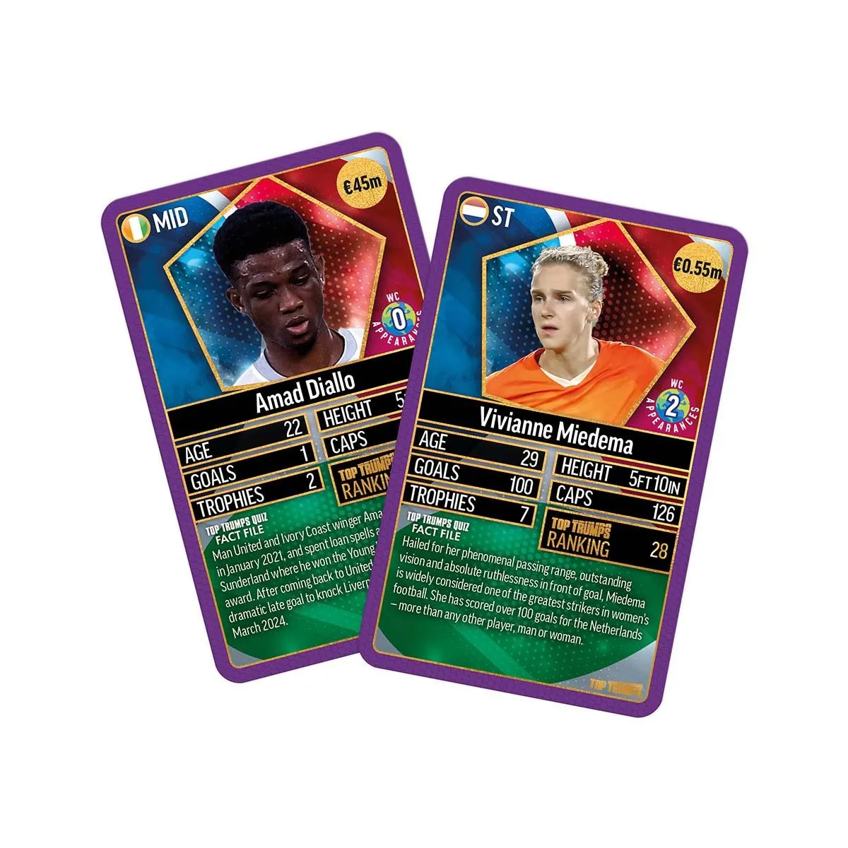 Top Trumps World Football Stars Top 200 kaartspel chrome paars