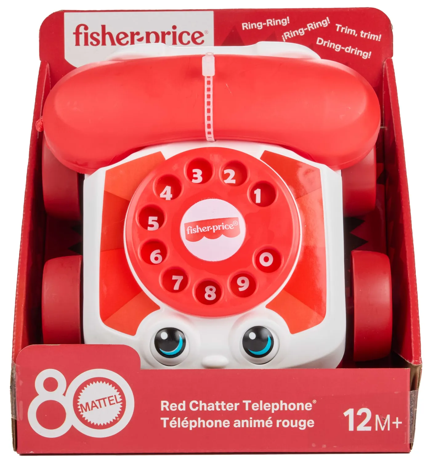 Fisher-Price Chatter Trektelefoon Rood 80 Jaar babyspeelgoed