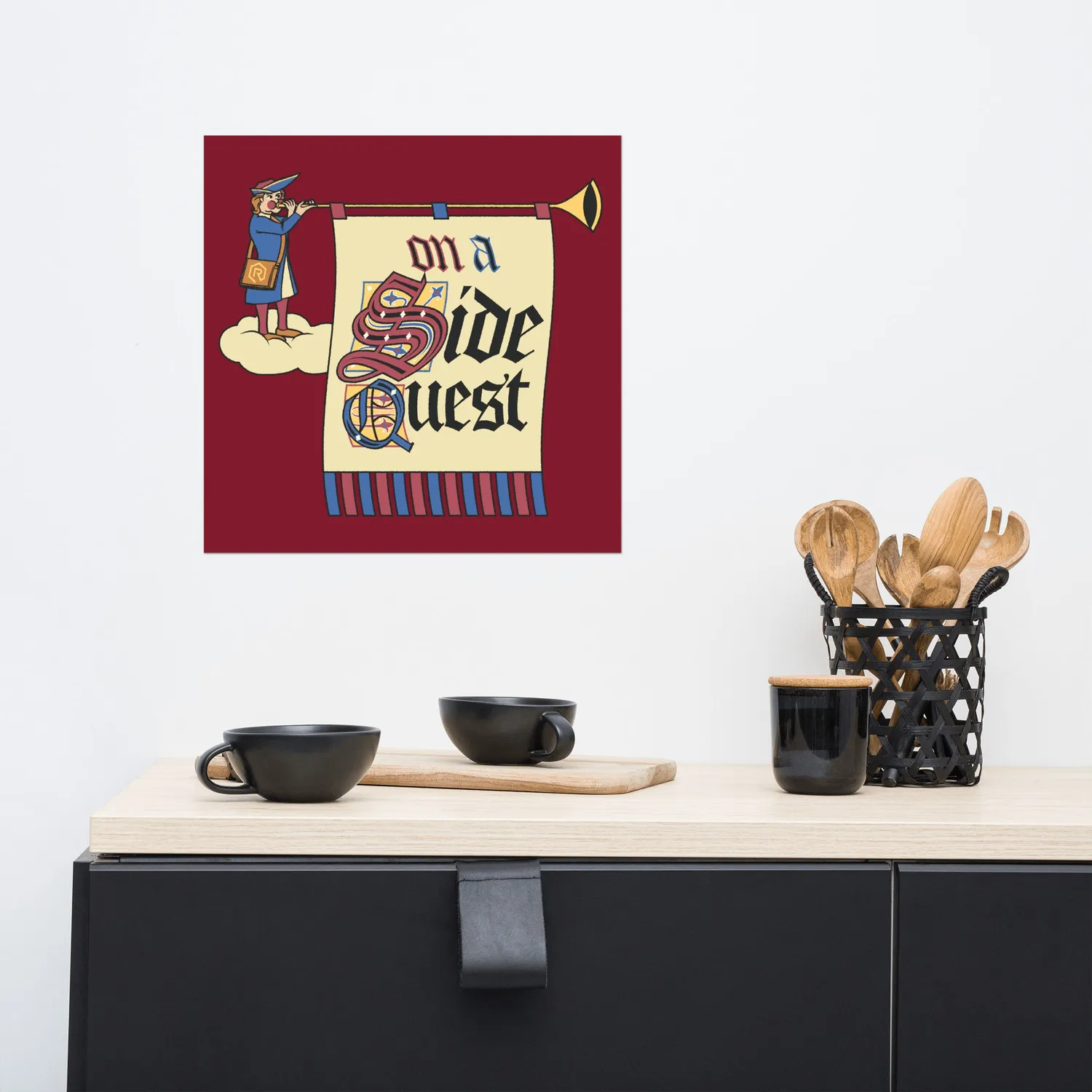 Roll A Crit On a Side Quest poster 30x30 cm