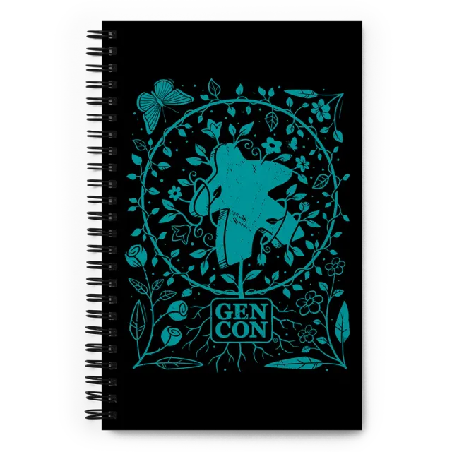 Gen Con Botanical Meeple spiraal notebook gestippeld