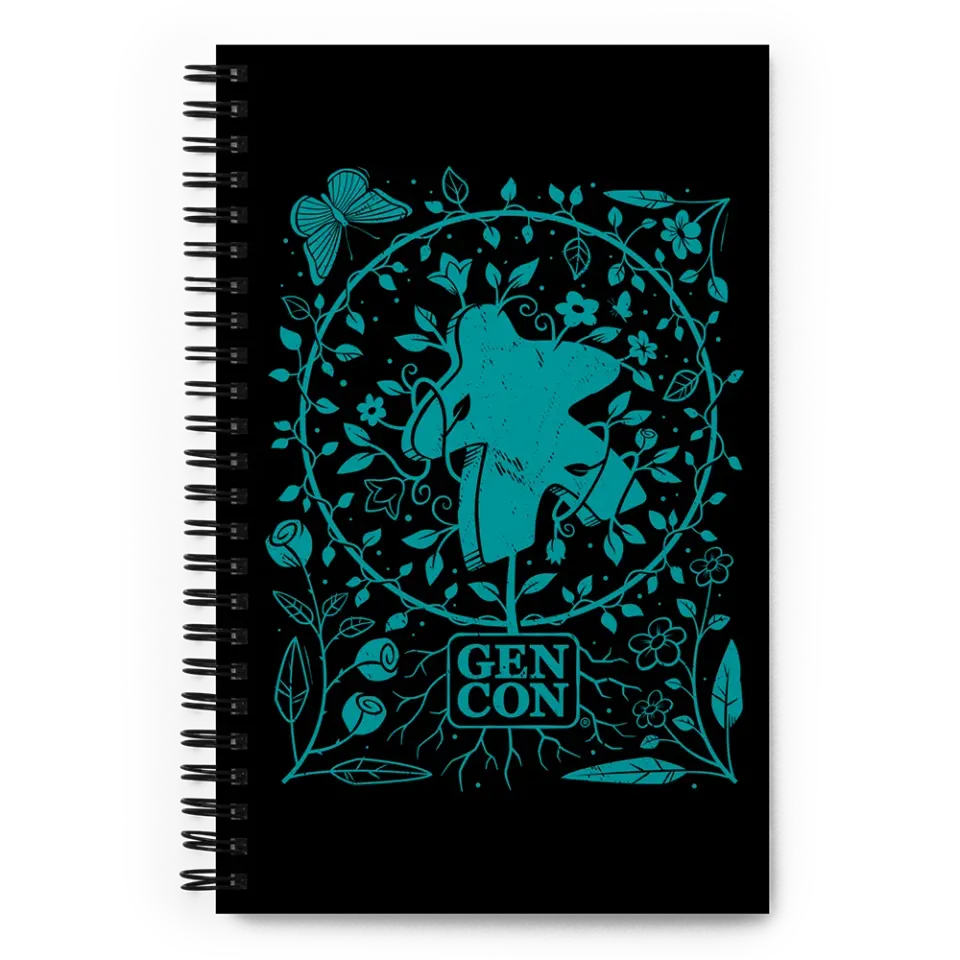 Gen Con Botanical Meeple spiraal notebook gestippeld