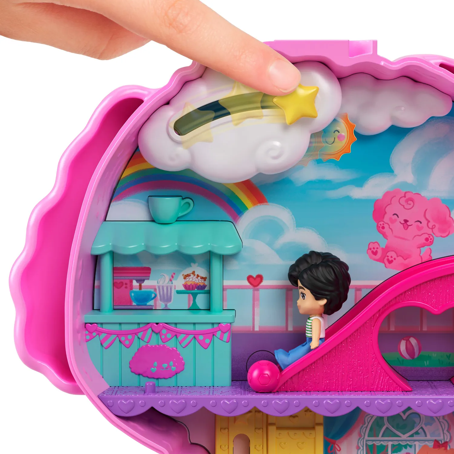 Polly Pocket Hondencafé speelset handtas met 2 poppetjes