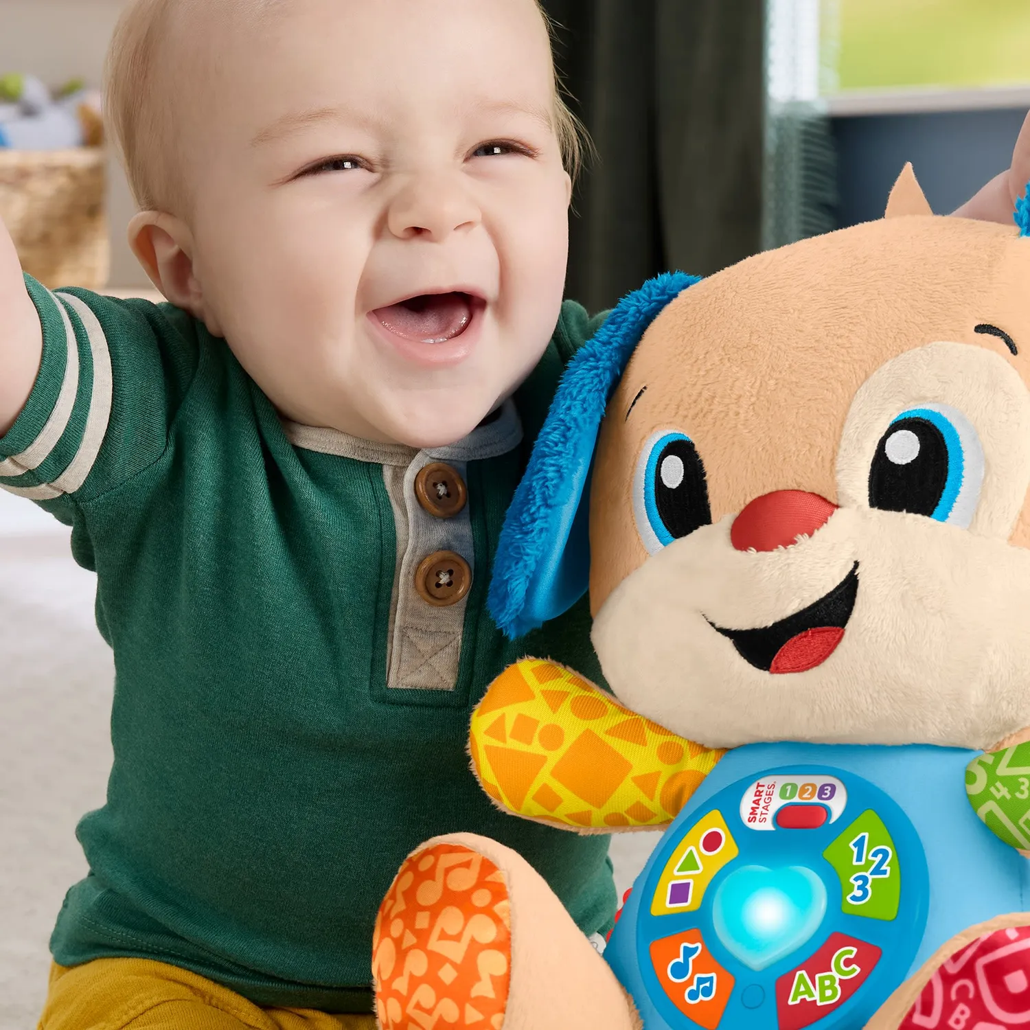 Fisher-Price Smart Stages educatieve hond knuffel muziek