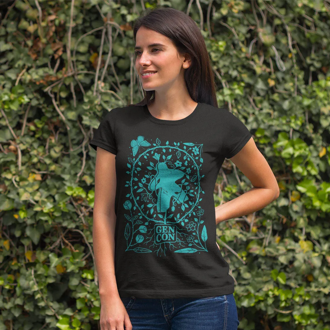 Roll A Crit Gen Con Botanical Meeple T-shirt dames L