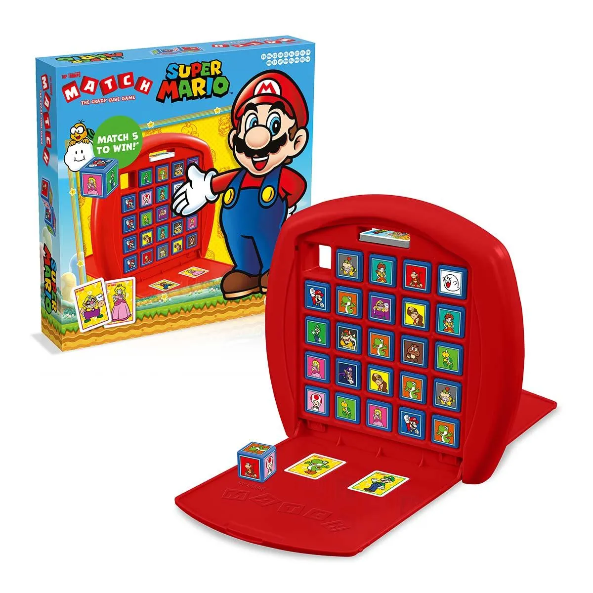 Top Trumps Match Super Mario kubusspel 2 spelers 5 op een rij