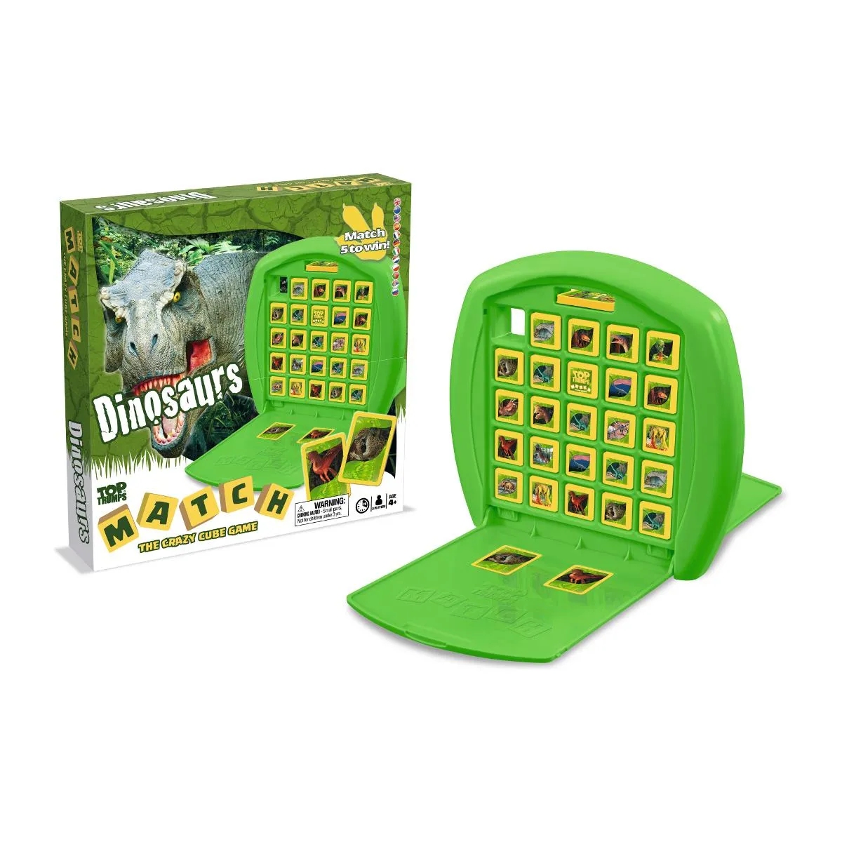 Top Trumps Match Dinosaurs kubusspel T-Rex 5 op rij