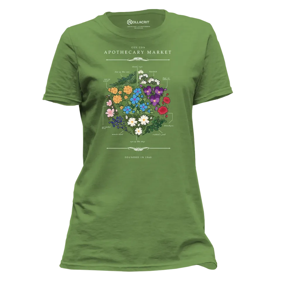 Gen Con Floral d20 Femme T-Shirt Katoen Zwart