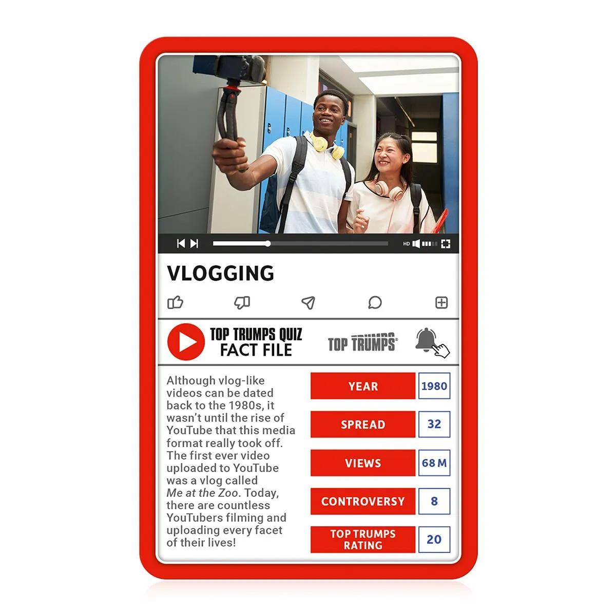 Top Trumps Gen Z Guide to YouTube kaartspel retro