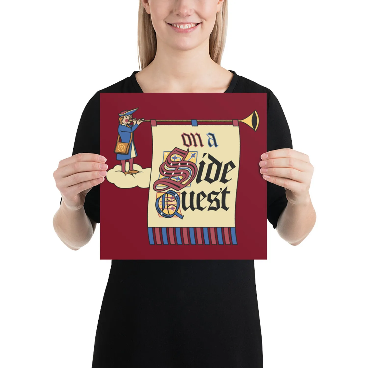 Roll A Crit On a Side Quest poster 30x30 cm