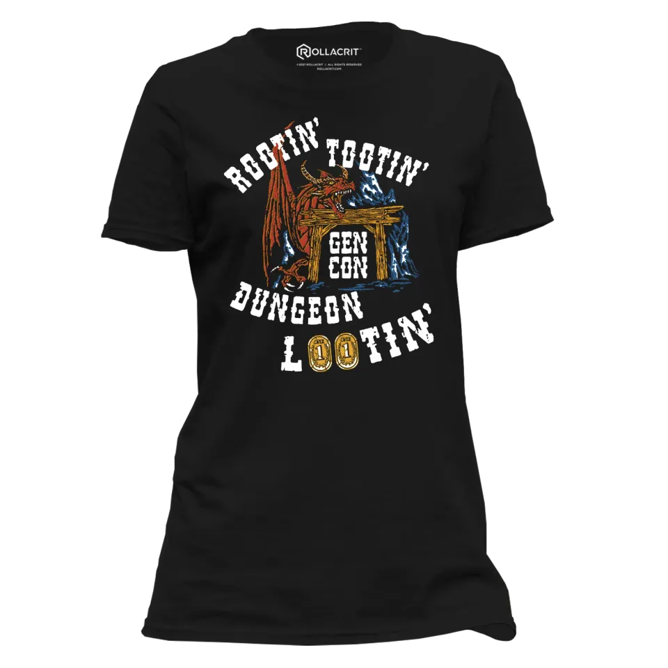 Roll A Crit Gen Con Rootin Tootin Femme T-shirt katoen