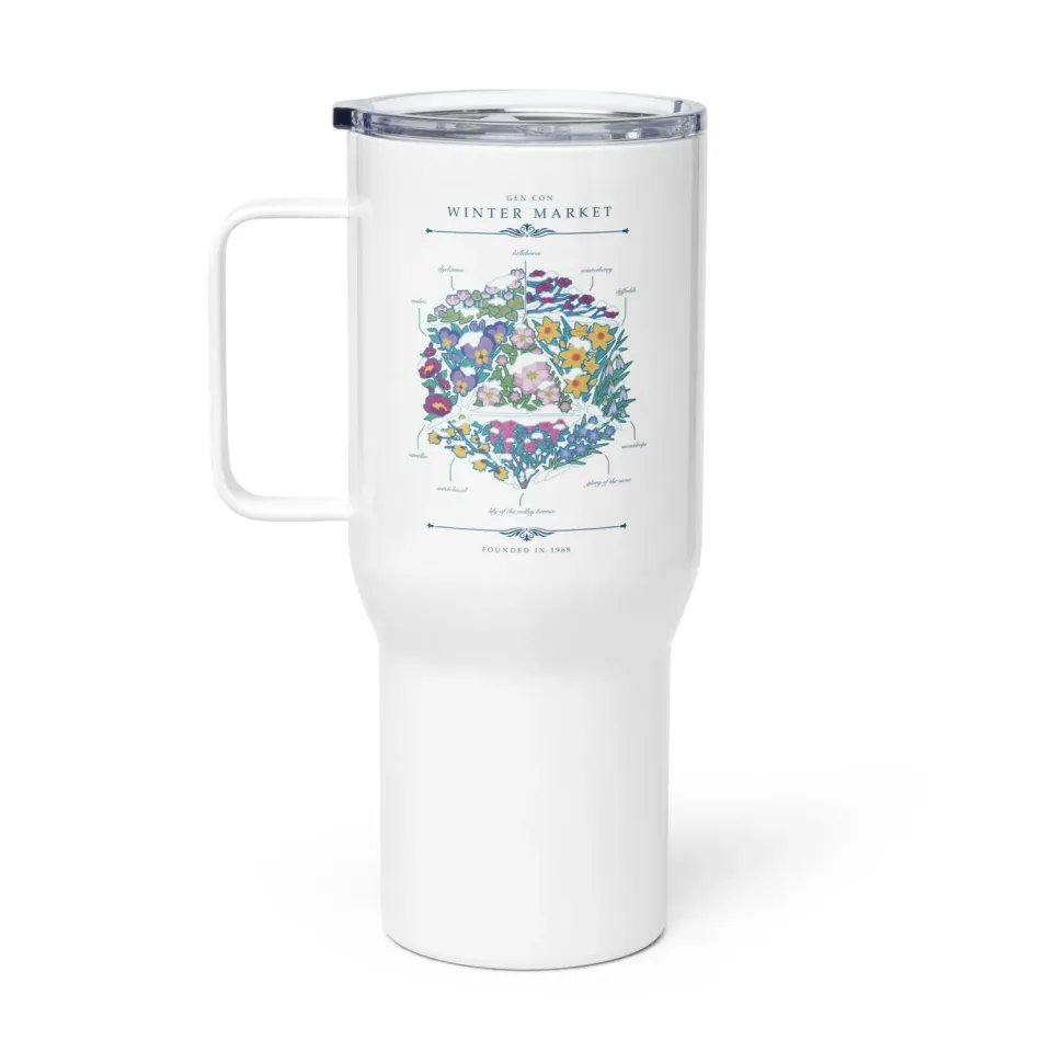Roll A Crit Gen Con Winter Floral d20 reismok 739 ml