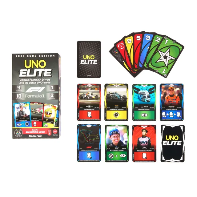 UNO Elite F1 startpakket kaartspel 112 kaarten Formule 1