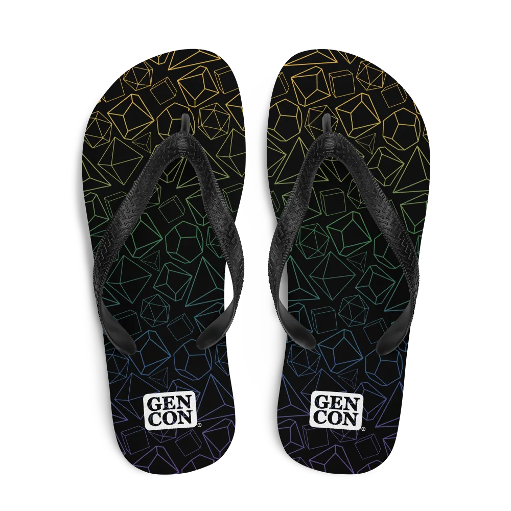 Gen Con Dice Pattern teenslippers zwart unisex