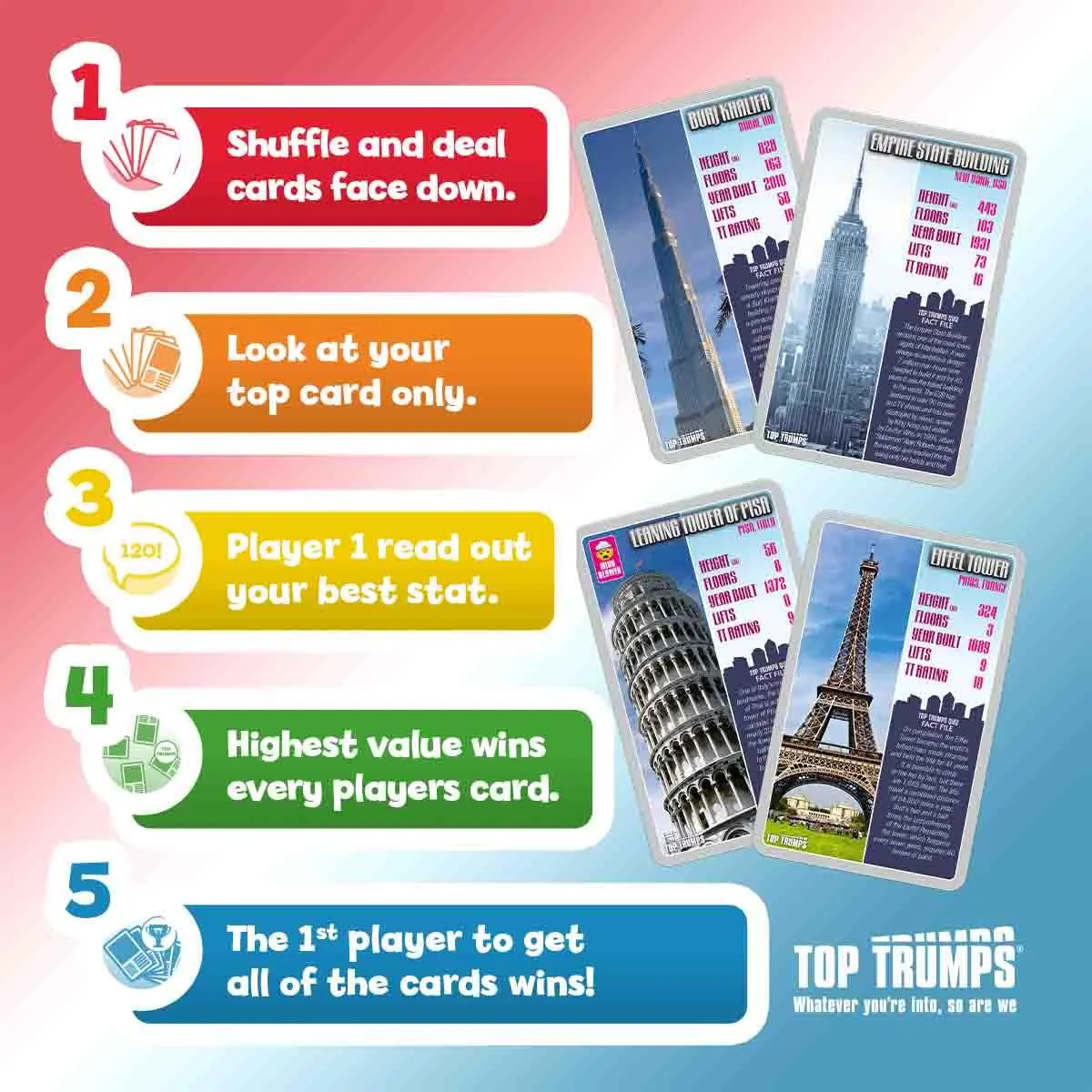 Top Trumps Skyscrapers kaartspel gebouwen editie