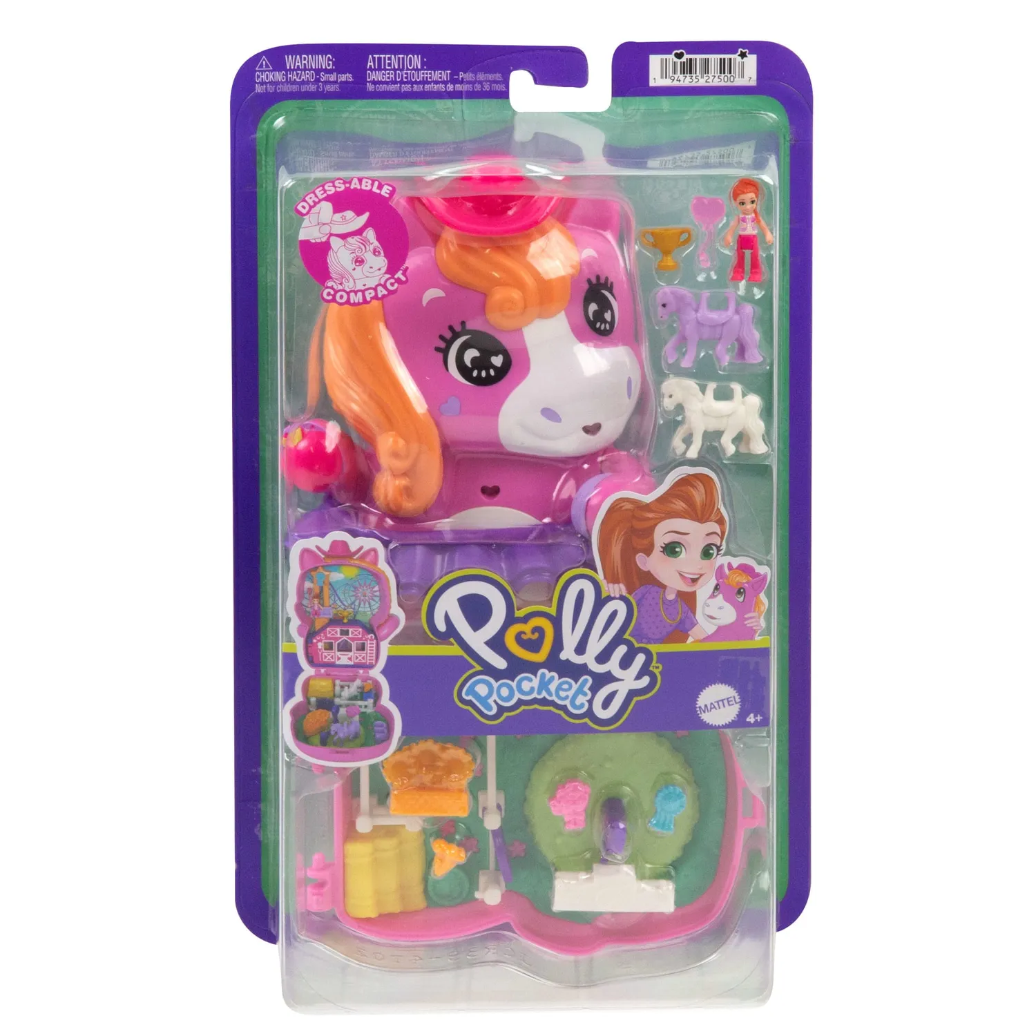Polly Pocket Pony Rodeo compact speelset met micropop