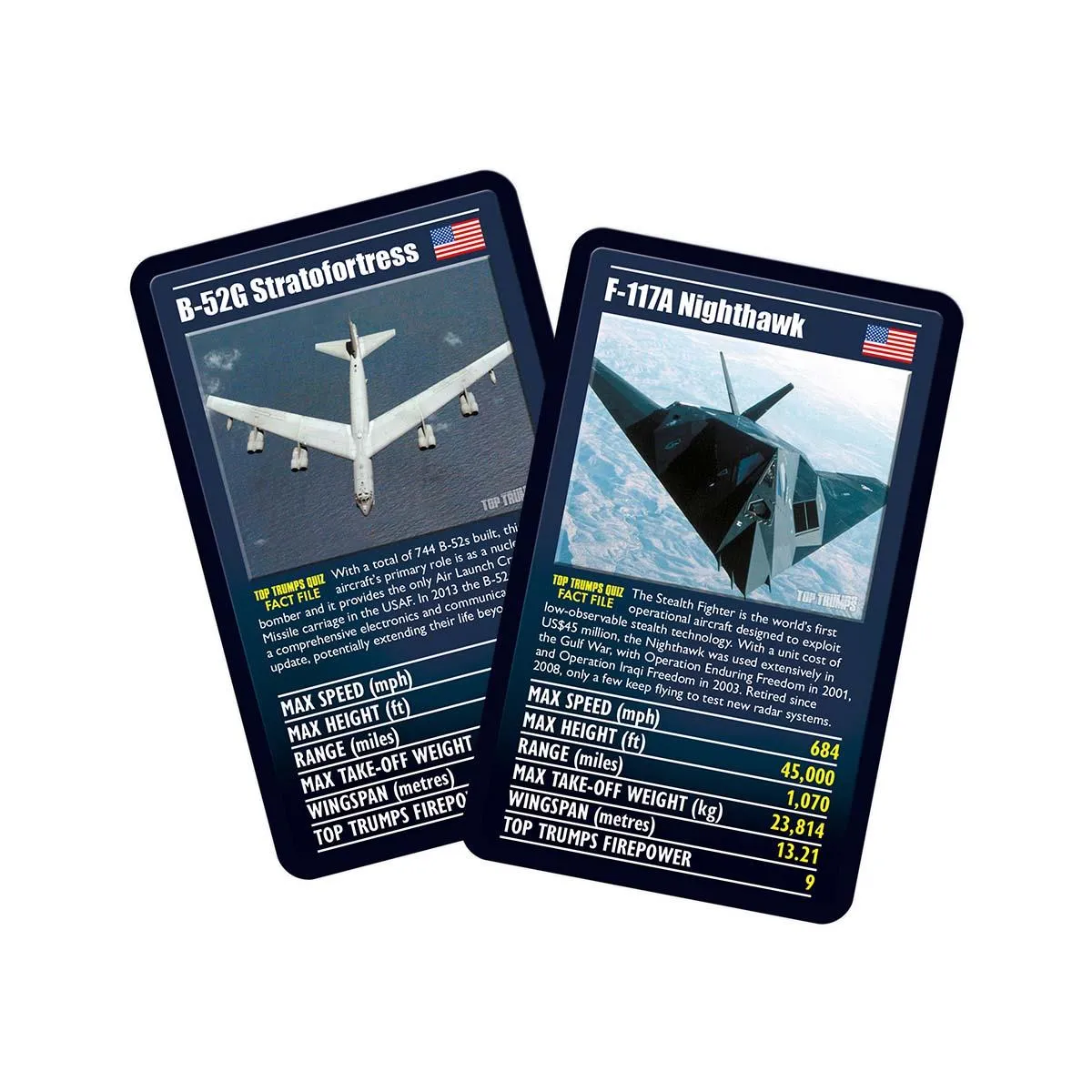 Top Trumps Ultimate Military Jets kaartspel straaljagers