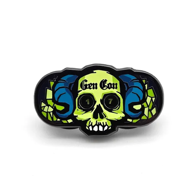 Roll A Crit Gen Con Skull Life Counter pin draaibaar