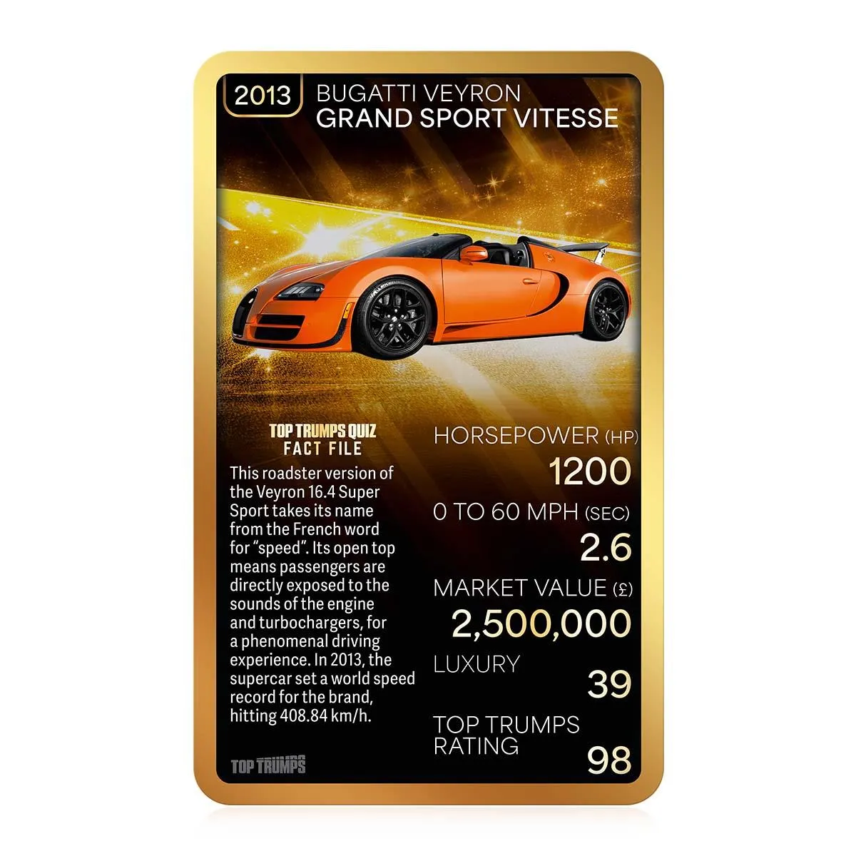 Top Trumps Luxury Cars Limited Edition kaartspel 30 kaarten
