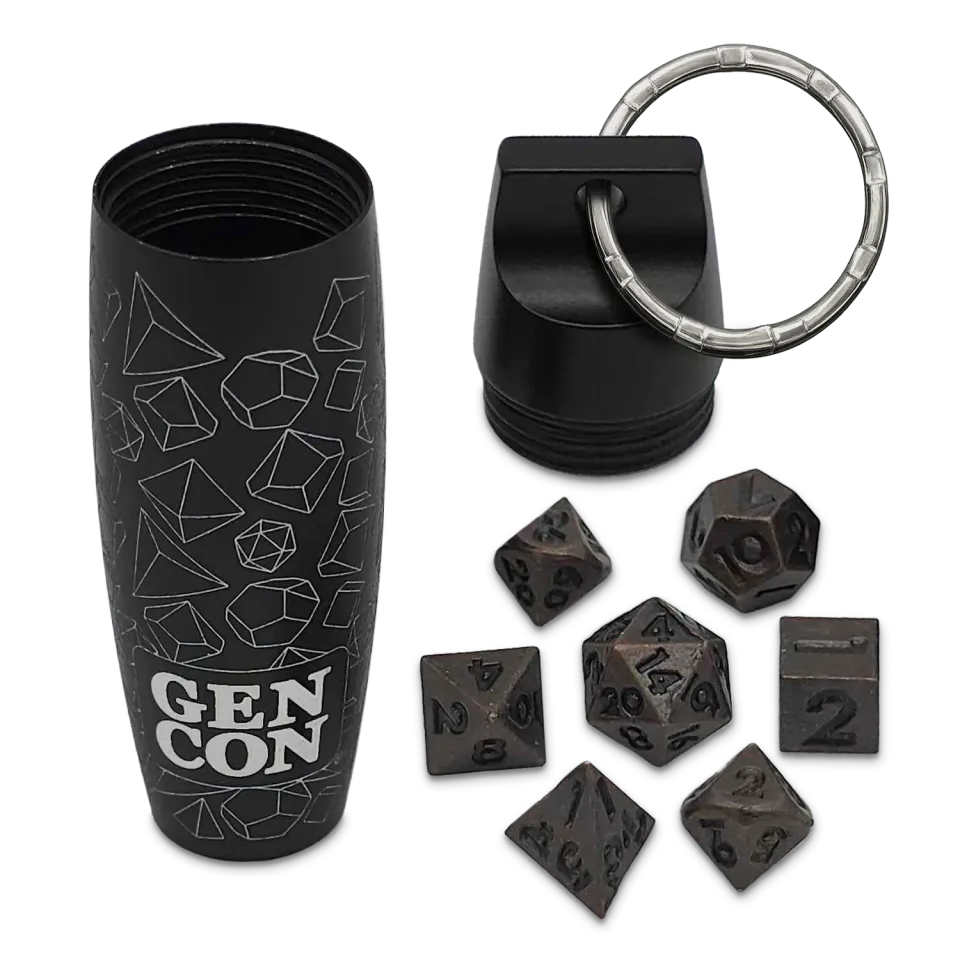 Roll A Crit Gen Con 2026 mini dobbelset sleutelhanger
