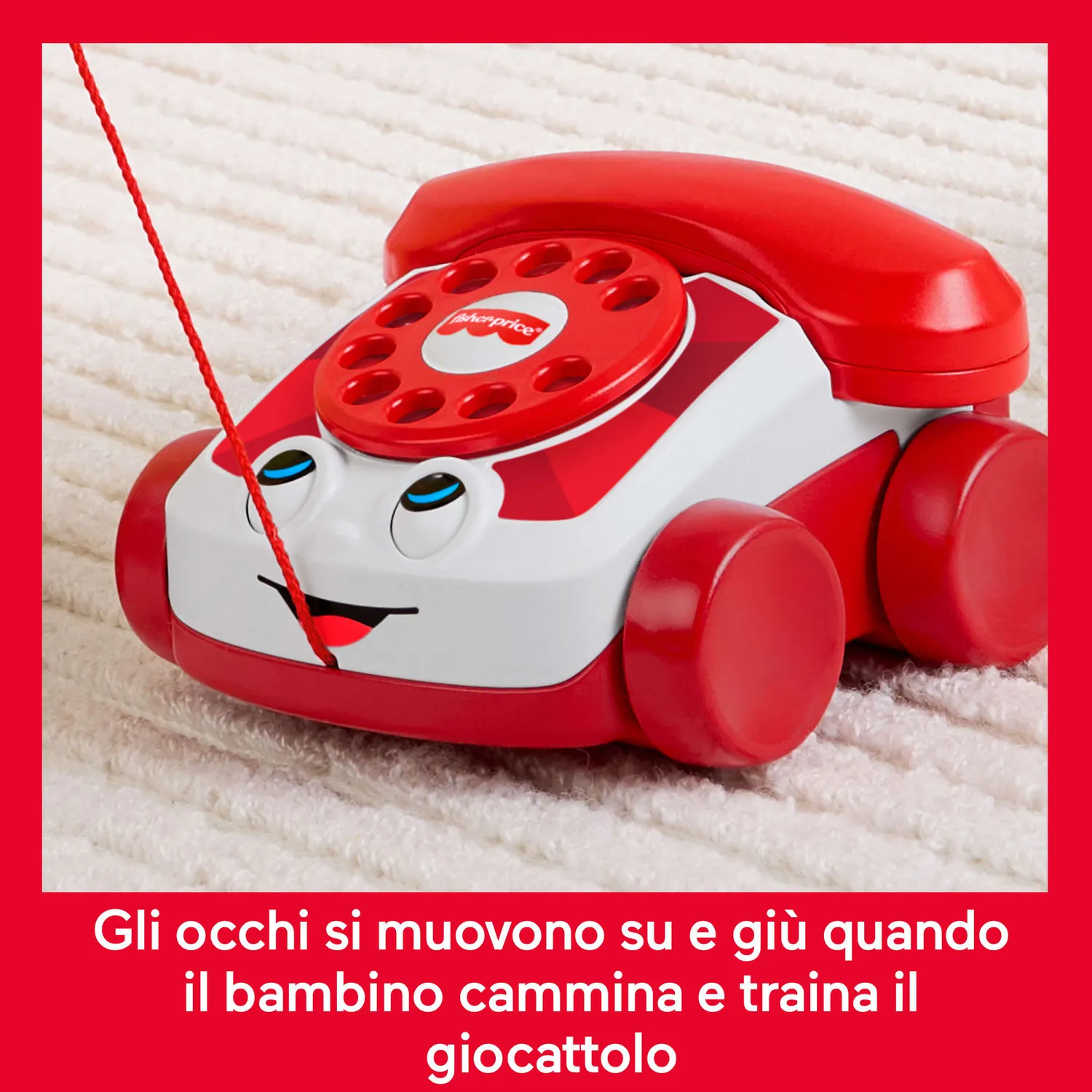 Fisher-Price Chatter Telephone trektelefoon rood 80 jaar