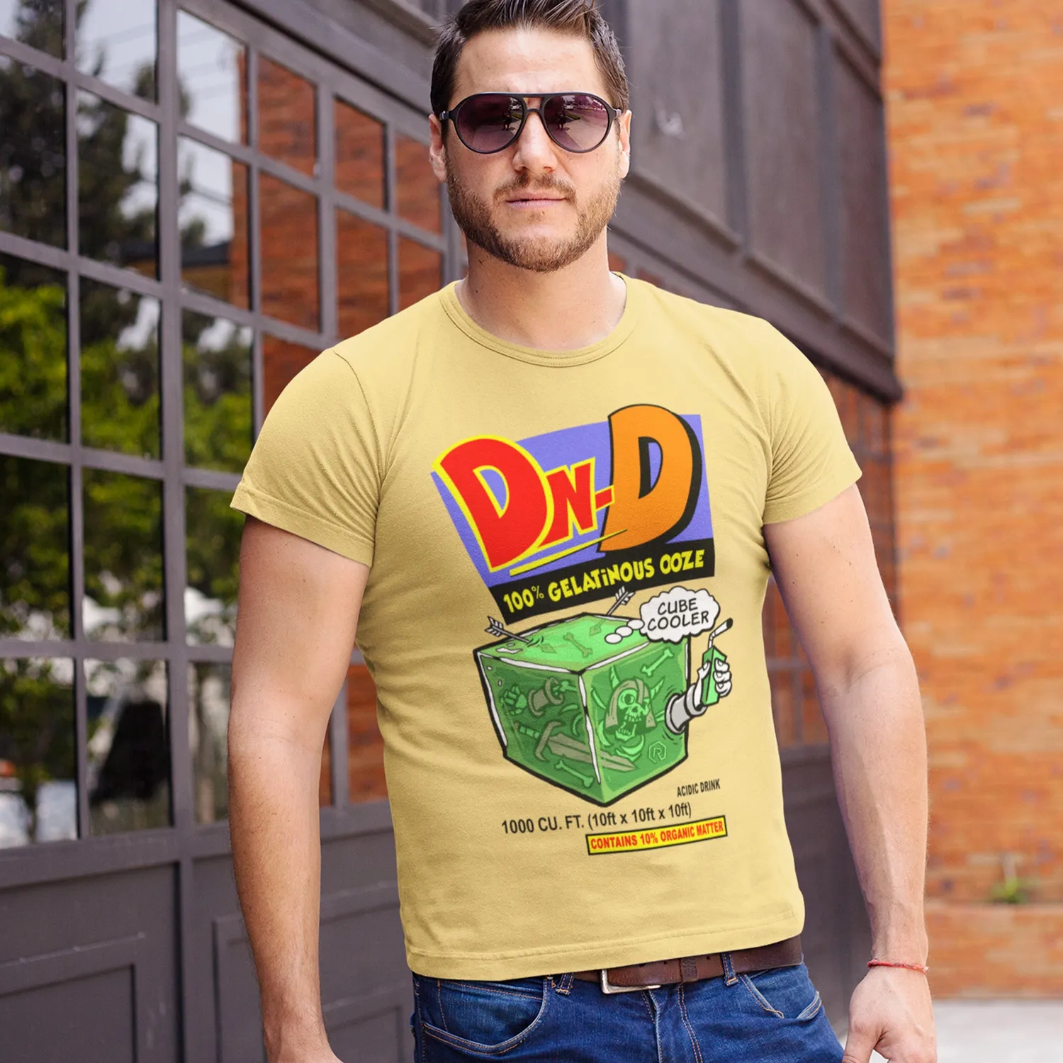 Rollacrit Gelatinous Cubic Cooler T-shirt geel slim fit M