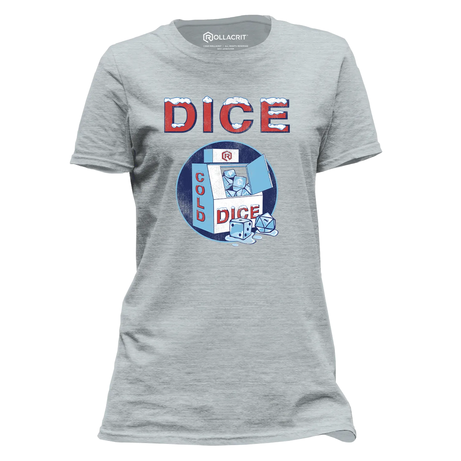 Roll A Crit ICE Dice Relaxed T-shirt navy dames