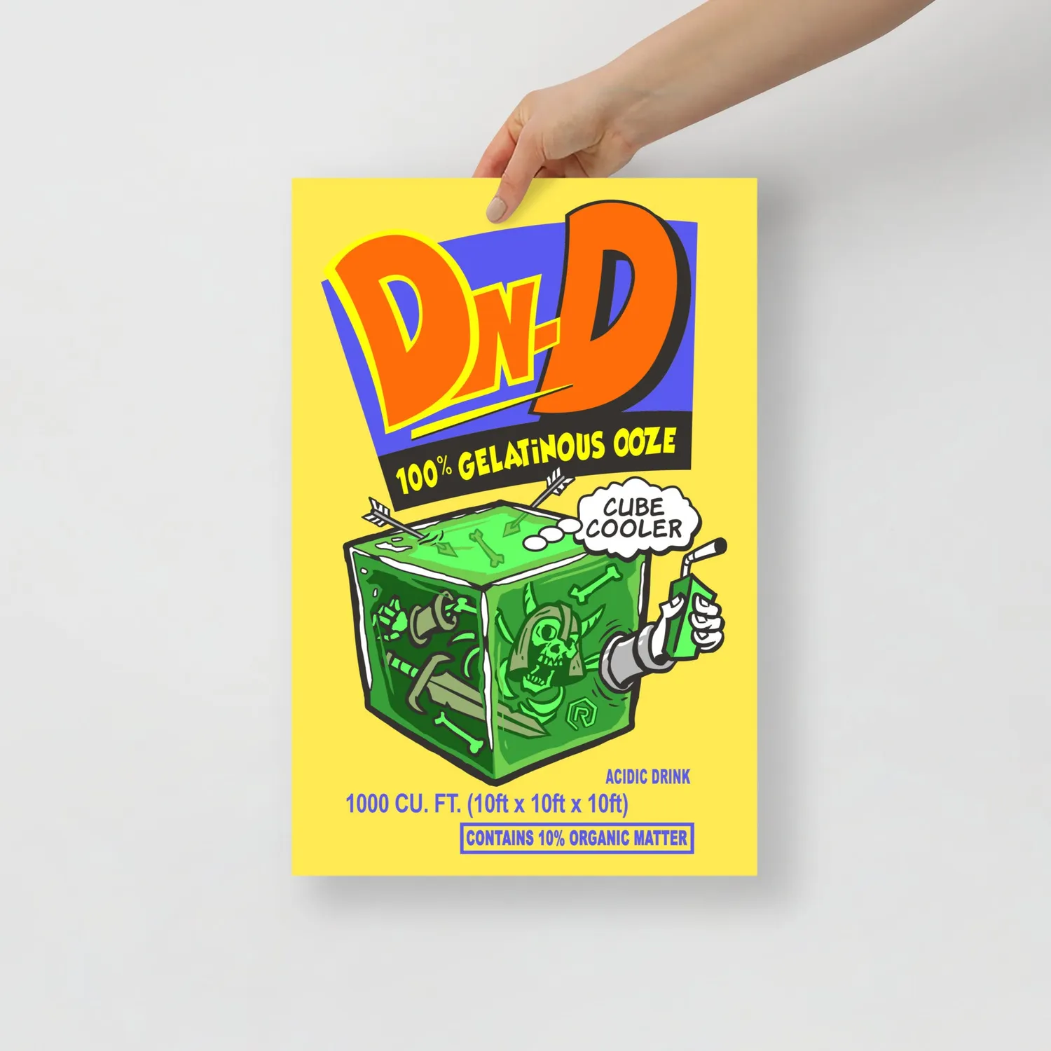 Roll A Crit Gelatinous Cubic Cooler poster 12x18 inch