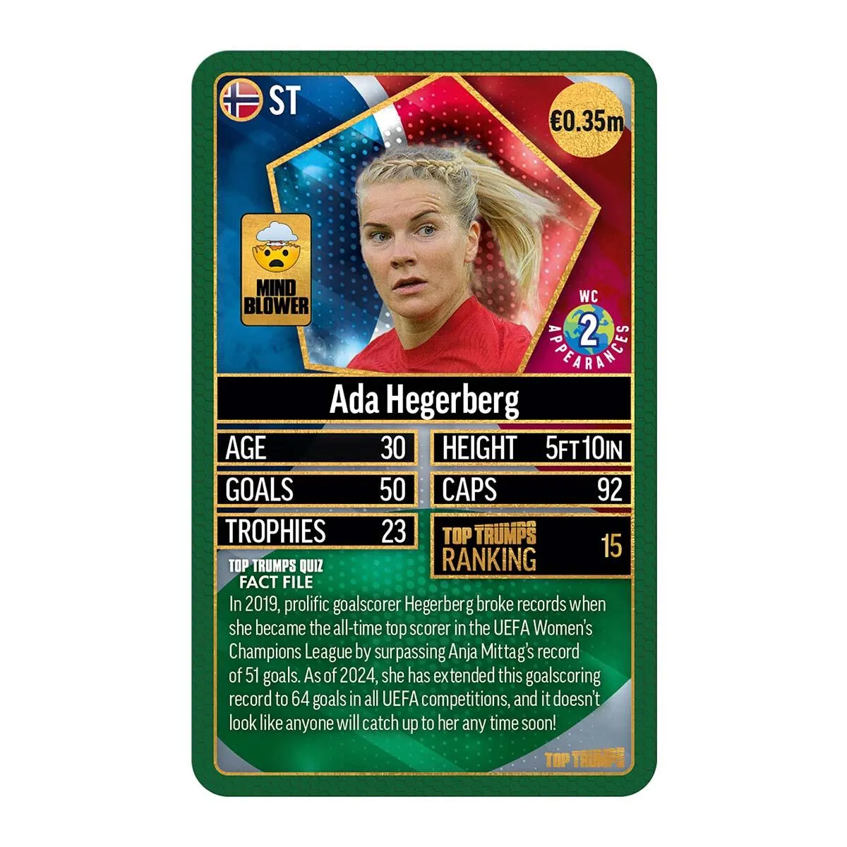 Top Trumps World Football Stars Top 200 kaartspel Chrome Green