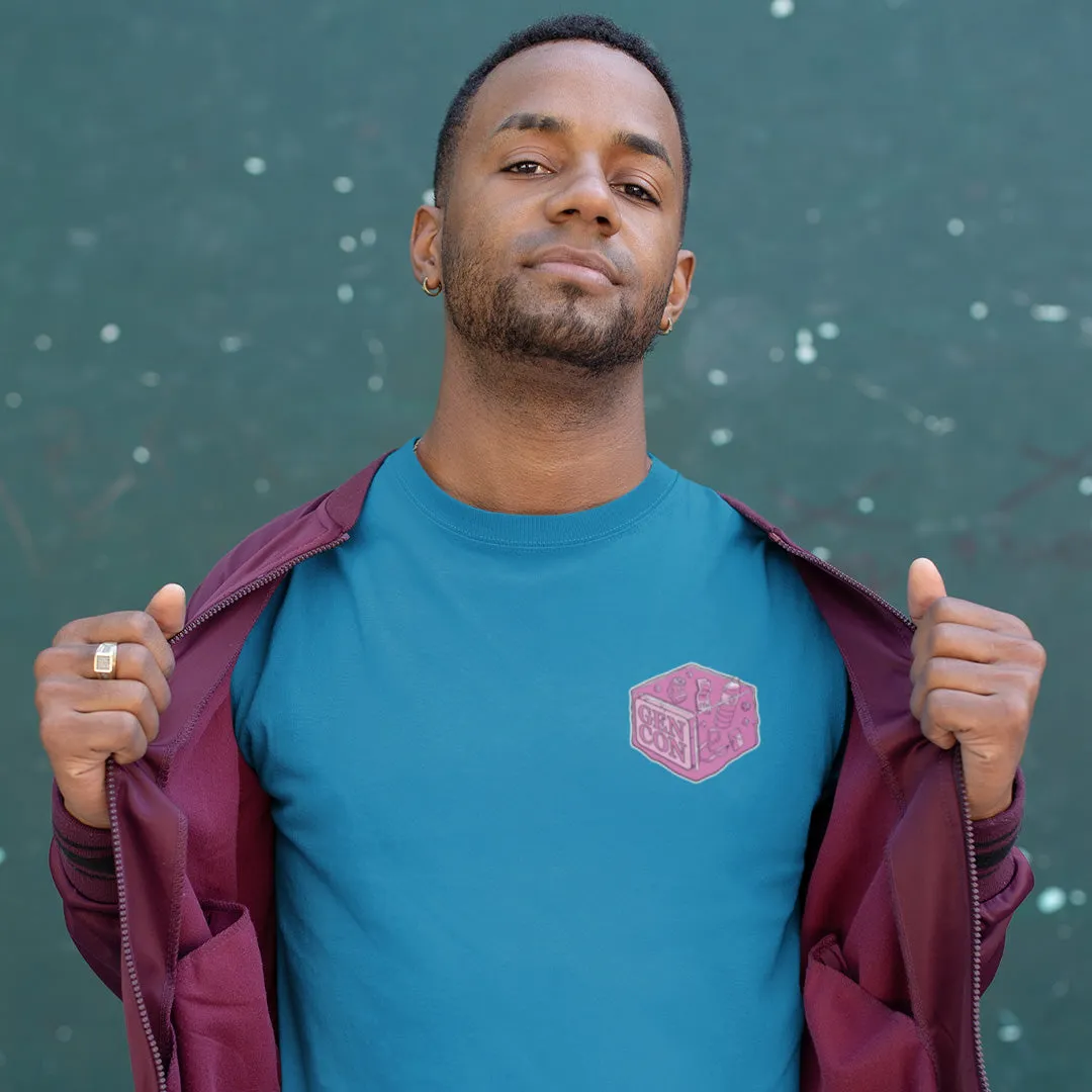Roll A Crit Gen Con Pink Gelatinous Cube T-Shirt zwart