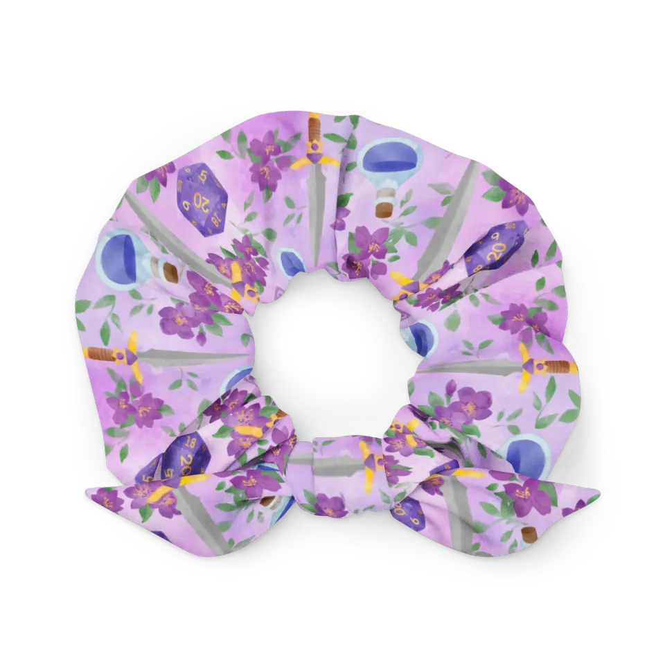 Gen Con Adventurer's scrunchie polyester paars bloemen