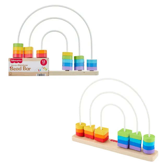 Fisher-Price Regenboog Houten kralen schuifspeelgoed 21-delig vanaf 1 jaar