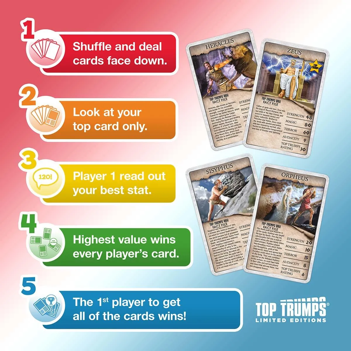 Top Trumps Greek Myths 30 Fantastic Tales kaartspel limited edition