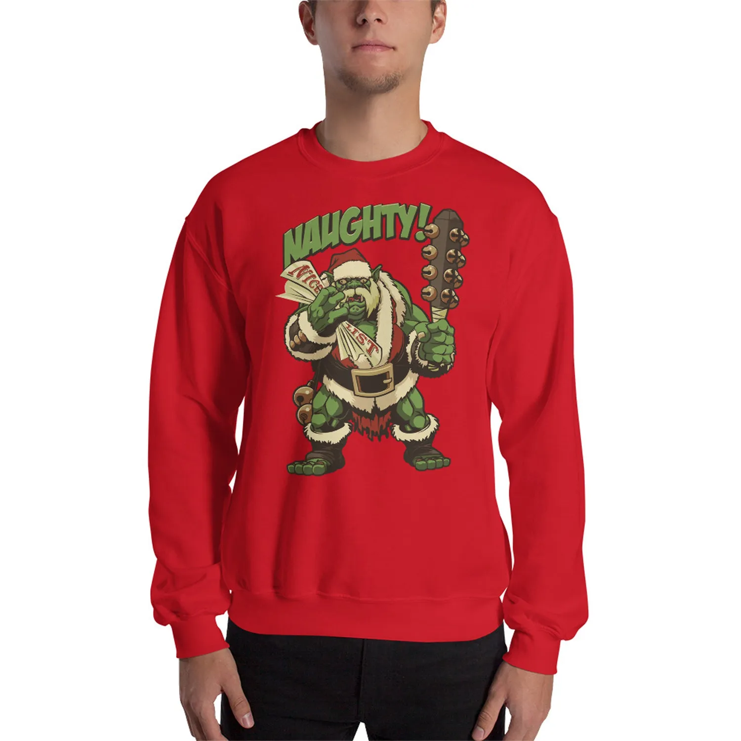 Roll A Crit Holiday Naughty Ogre sweater katoen rood S