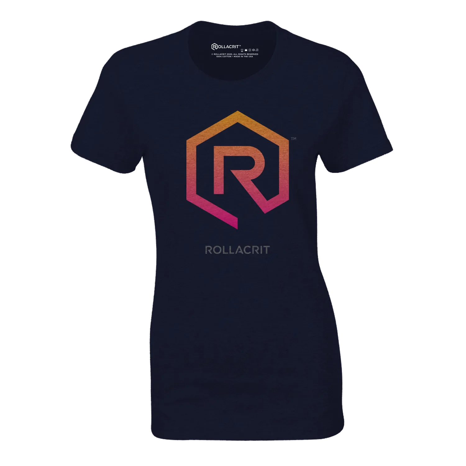 Roll A Crit Sunset Orange 1e fitted T-shirt charcoal maat M
