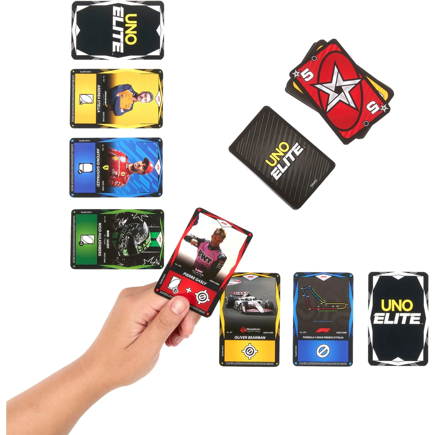 UNO Elite Formule 1 kaartspel standaard 2025 4 boosters