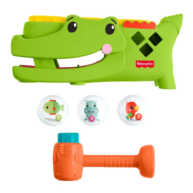 Fisher-Price Zit en Tik Rolligator hamerbank met 3 ballen