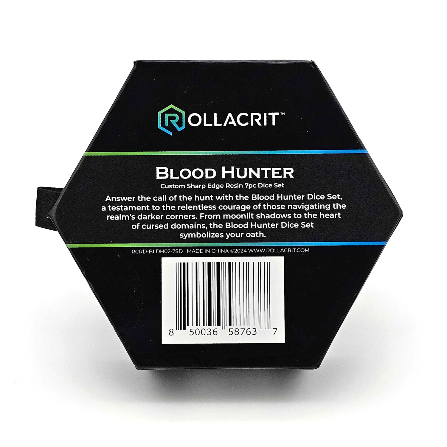 Roll A Crit Blood Hunter dobbelstenenset 7-delig rood-zwart