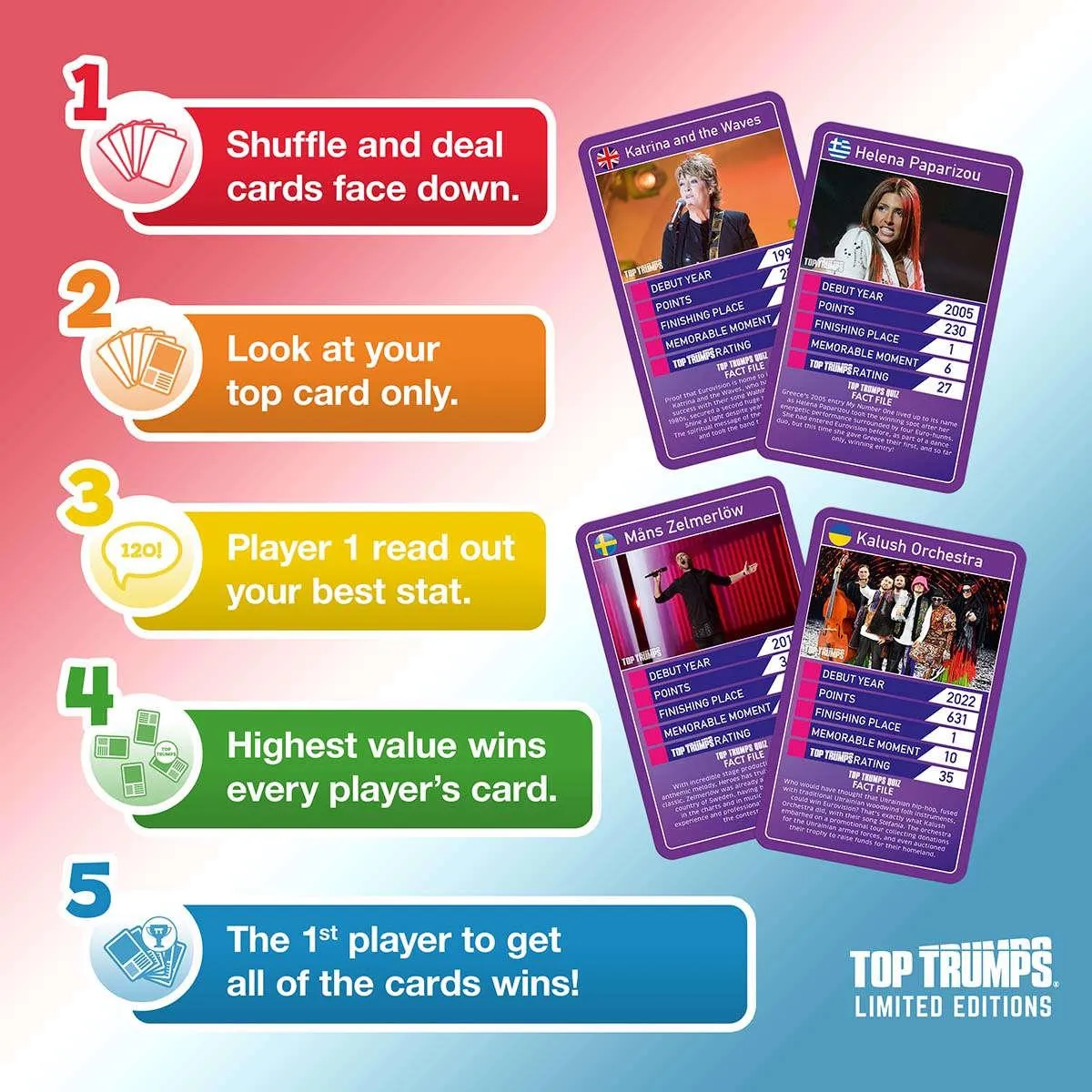 Top Trumps Eurovision kaartspel songfestival editie