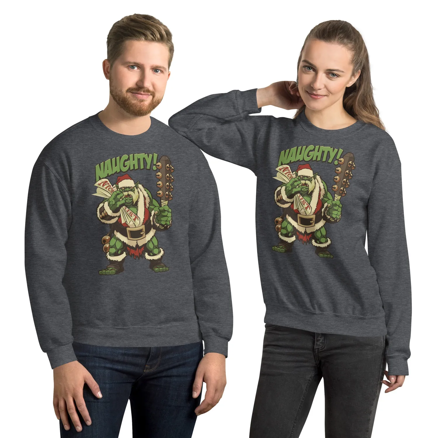 Roll A Crit Holiday Naughty Ogre sweater katoen rood S