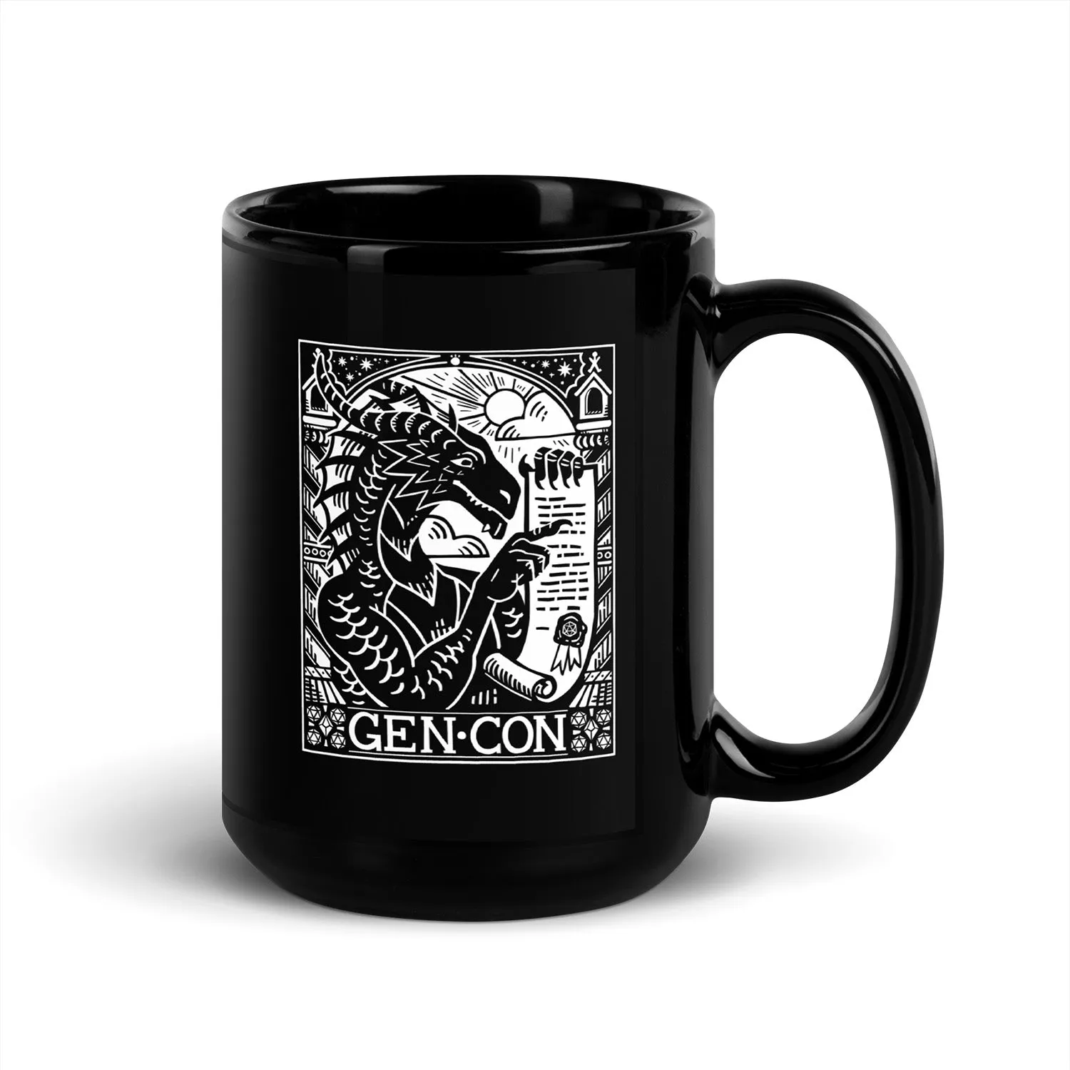 Roll A Crit Gen Con 2025 Genevieve mok 11 oz keramiek